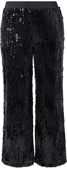Ulla Popken Sequined Elastic Waist Pants Black - Džíny & Kalhoty ve Velkých Velikostech – Plus Size - 