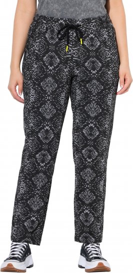 Ulla Popken Snake Print Elastic Waist Joggers Black - Džíny & Kalhoty ve Velkých Velikostech – Plus Size - 