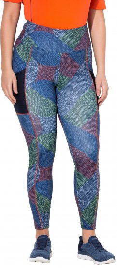 Ulla Popken Quick Drying Stitch Print Performance Leggings Grey - Džíny & Kalhoty ve Velkých Velikostech – Plus Size - 