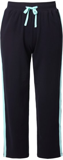 Ulla Popken Side Stripe Elastic Waist Joggers Black - Džíny & Kalhoty ve Velkých Velikostech – Plus Size - 