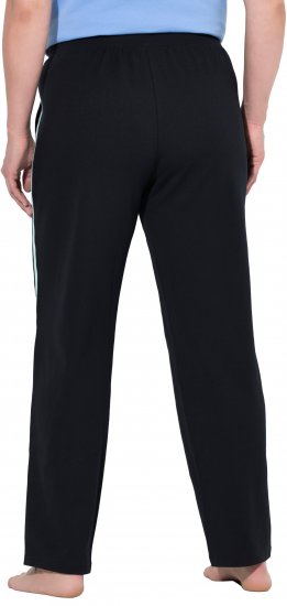 Ulla Popken Side Stripe Elastic Waist Joggers Black - Džíny & Kalhoty ve Velkých Velikostech – Plus Size - 