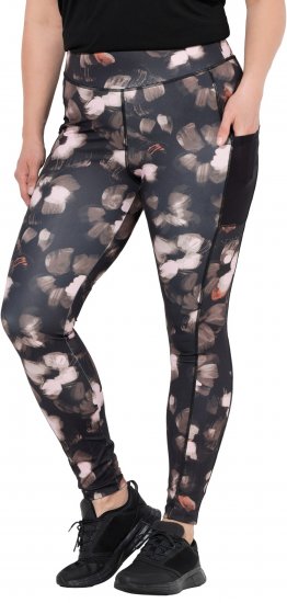 Ulla Popken Abstract Print Quick Dry Sports Leggings Black - Džíny & Kalhoty ve Velkých Velikostech – Plus Size - 