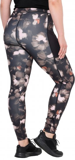 Ulla Popken Abstract Print Quick Dry Sports Leggings Black - Džíny & Kalhoty ve Velkých Velikostech – Plus Size - 