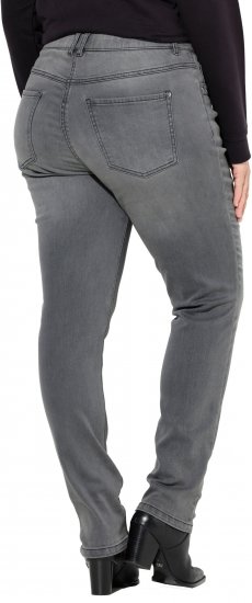 Ulla Popken Rivet Studded Stretch Fit Jeans Grey Denim - Džíny & Kalhoty ve Velkých Velikostech – Plus Size - 