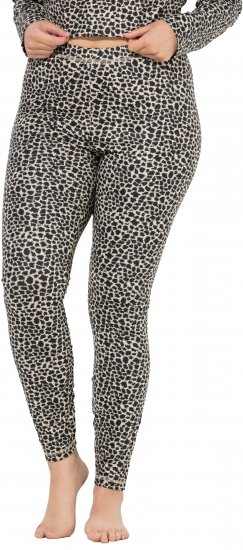 Ulla Popken Leopard Print Ski Leggings Black - Džíny & Kalhoty ve Velkých Velikostech – Plus Size - 