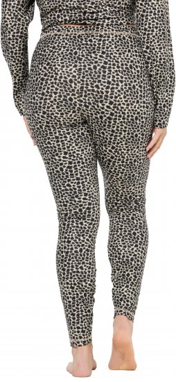 Ulla Popken Leopard Print Ski Leggings Black - Džíny & Kalhoty ve Velkých Velikostech – Plus Size - 