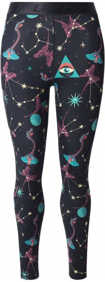 Ulla Popken Quick Drying Celestial Print Sport Leggings Black - Džíny & Kalhoty ve Velkých Velikostech – Plus Size - 