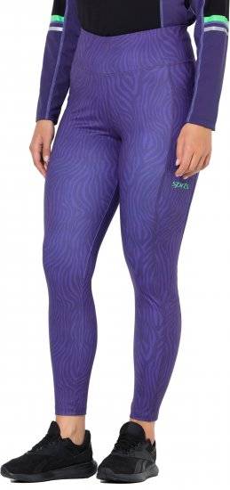 Ulla Popken Neon Zebra Print Performance Leggings Purple - Džíny & Kalhoty ve Velkých Velikostech – Plus Size - 