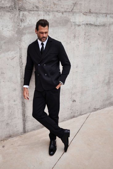 JP1880 Chino Jersey Trousers Flexnamic Black TALL - PÁNSKÉ OBLEČENÍ MT-6XLT - TALL-velikosti