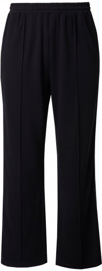Ulla Popken Rose Wide Leg Stretch Waist Trousers Black - Džíny & Kalhoty ve Velkých Velikostech – Plus Size - 