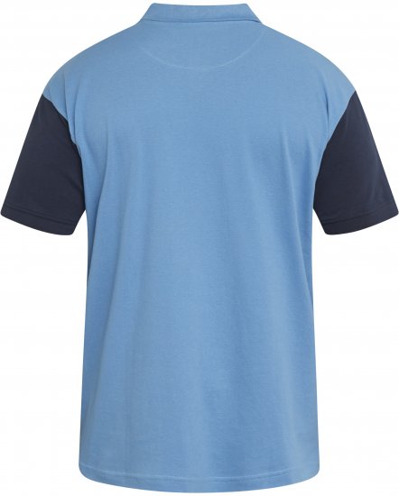 North Latitude 61131 Piké Polokošile s Kontrastními Rukávy a Výšivkou Modrá - Polokošile - Polokošile 2XL-8XL - Trička s límečkem 2XL-8XL