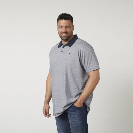 North Latitude 61136 Pruhované Polo Teintované v Přízi Námořnická Modrá - Polokošile - Polokošile 2XL-8XL - Trička s límečkem 2XL-8XL