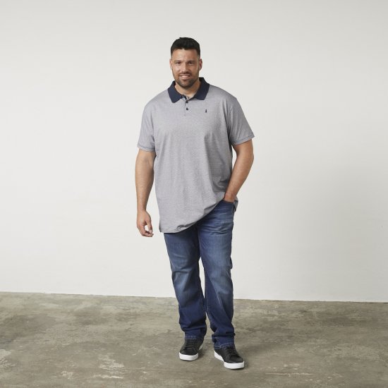 North Latitude 61136 Pruhované Polo Teintované v Přízi Námořnická Modrá - Polokošile - Polokošile 2XL-8XL - Trička s límečkem 2XL-8XL