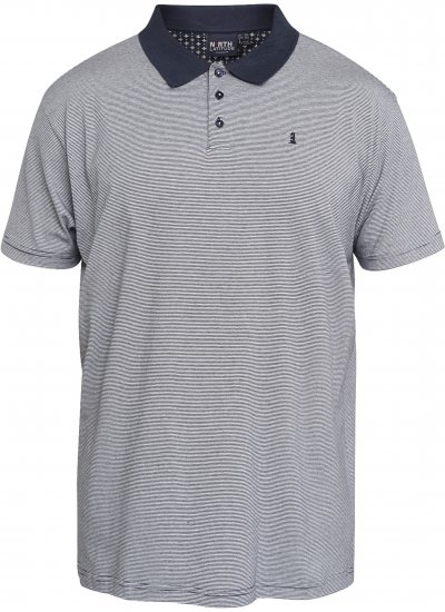 North Latitude 61136 Pruhované Polo Teintované v Přízi Námořnická Modrá - Polokošile - Polokošile 2XL-8XL - Trička s límečkem 2XL-8XL