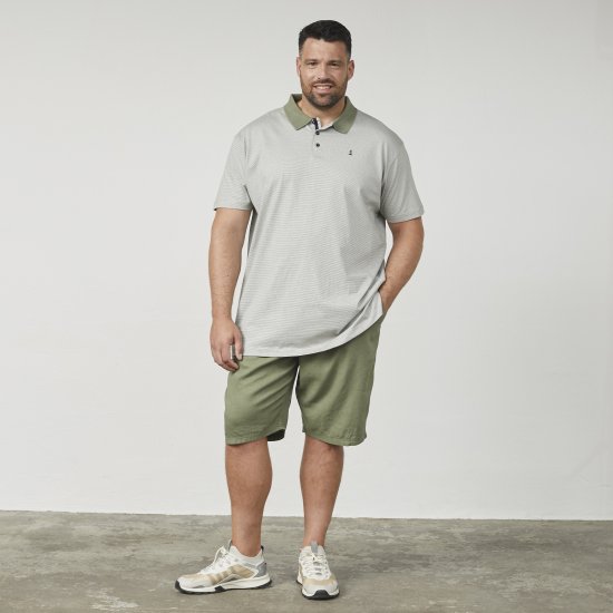 North Latitude 61136 Pruhované Polo Teintované v Přízi Olivově Zelená - Polokošile - Polokošile 2XL-8XL - Trička s límečkem 2XL-8XL