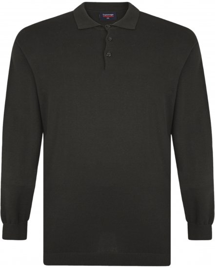 Espionage KW058 Knit Polo Jumper Black - Polokošile - Polokošile 2XL-8XL - Trička s límečkem 2XL-8XL