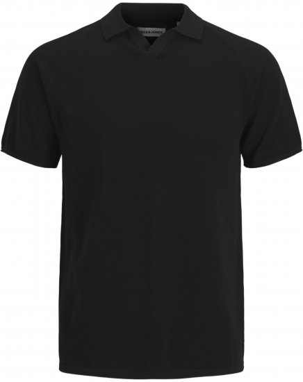 Jack & Jones Hill Polokošile S Krátkým Rukávem Černá - Polokošile - Polokošile 2XL-8XL - Trička s límečkem 2XL-8XL