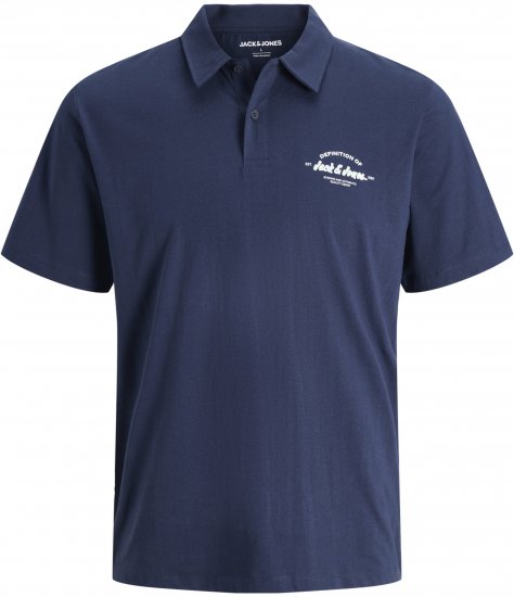 Jack & Jones Brandon Short Sleeve Polo Navy - Polokošile - Polokošile 2XL-8XL - Trička s límečkem 2XL-8XL