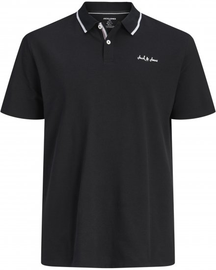 Jack & Jones Blaze Short Sleeve Polo Black - Polokošile - Polokošile 2XL-8XL - Trička s límečkem 2XL-8XL
