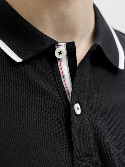 Jack & Jones Blaze Short Sleeve Polo Black - Polokošile - Polokošile 2XL-8XL - Trička s límečkem 2XL-8XL