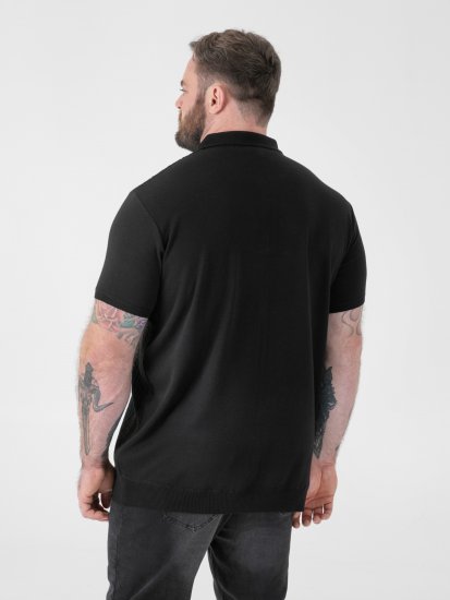 D555 Kennedy Cable Knitted Polo Black - Polokošile - Polokošile 2XL-8XL - Trička s límečkem 2XL-8XL