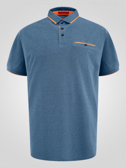 D555 Harvey Pique with Jacquard Collar & Cuffs Polo Teal - Polokošile - Polokošile 2XL-8XL - Trička s límečkem 2XL-8XL