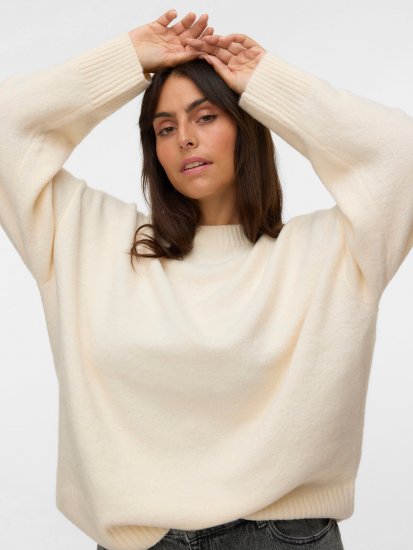 Vero Moda Boom Long Sleeve Pullover Birch - Pletené svetry - 