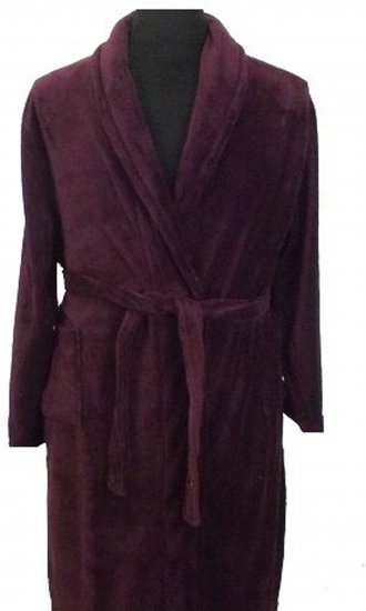 Espionage PJ068 Plain Fleece Gown Burgundy - Župany/ručníky - Župany 2XL-10XL