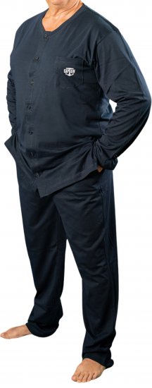 20 Nodi Tramontana Long Pajamas with Buttons Pockets and Side Slits - 20 Nodi - 20 Nodi – Italské spodní prádlo