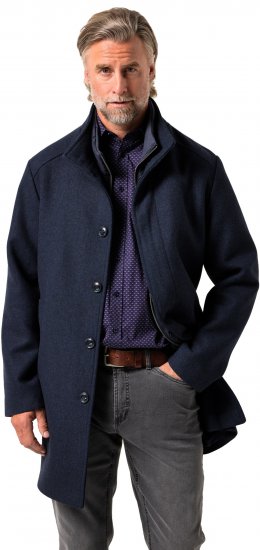 Boston Park Coat Two-Tone Wool Mix Navy - Bundy - Bundy Nadměrné Velikosti - 2XL-8XL