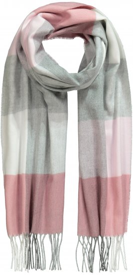 Ulla Popken Woven Check Print Scarf Dark Pink - Doplňky - 