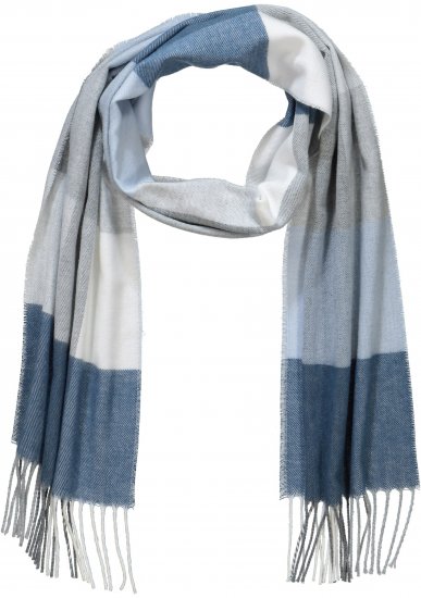 Ulla Popken Woven Check Print Scarf Soft Light Blue - Doplňky - 
