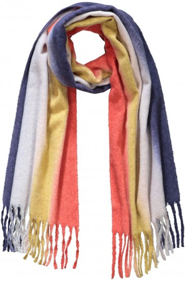 Ulla Popken Ombre Rainbow Stripe Scarf Night Blue - Doplňky - 