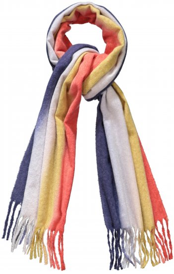 Ulla Popken Ombre Rainbow Stripe Scarf Night Blue - Doplňky - 