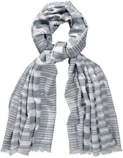Ulla Popken Striped Statement Scarf Grey - Doplňky - 