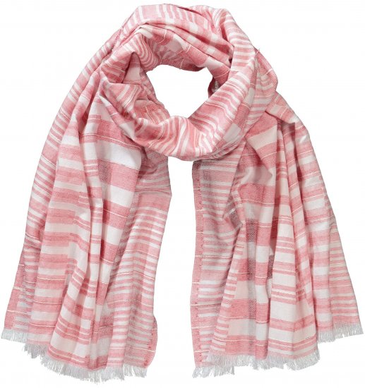 Ulla Popken Striped Statement Scarf Neon Red - Doplňky - 