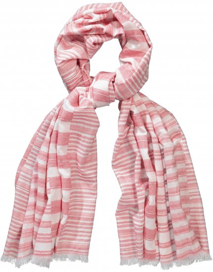 Ulla Popken Striped Statement Scarf Neon Red - Doplňky - 