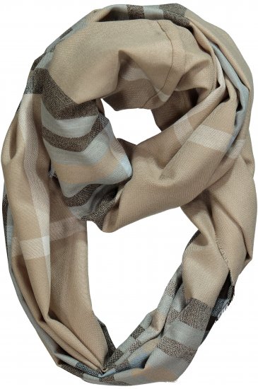 Ulla Popken Plaid Infinity Scarf Brown - Doplňky - 