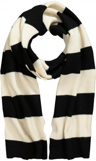 Ulla Popken Ribbed Striped Scarf Snow White - Doplňky - 
