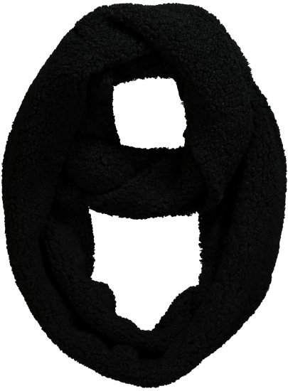 Ulla Popken Teddy Fleece Infinity Scarf Black - Doplňky - 