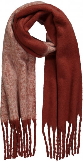 Ulla Popken Fringed Edge Boucle Scarf Orange - Doplňky - 