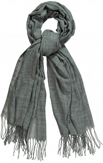 Ulla Popken Fringed Scarf Graphite Grey - Doplňky - 