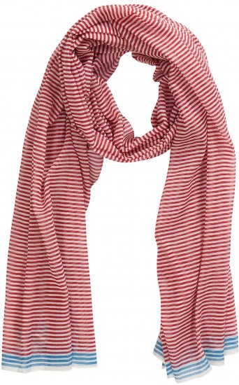 Ulla Popken Thin Stripe Color Contrast Scarf Salsa - Doplňky - 