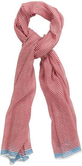 Ulla Popken Thin Stripe Color Contrast Scarf Salsa - Doplňky - 