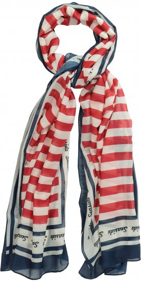 Ulla Popken Mix Stripe Scarf Forest Green - Doplňky - 