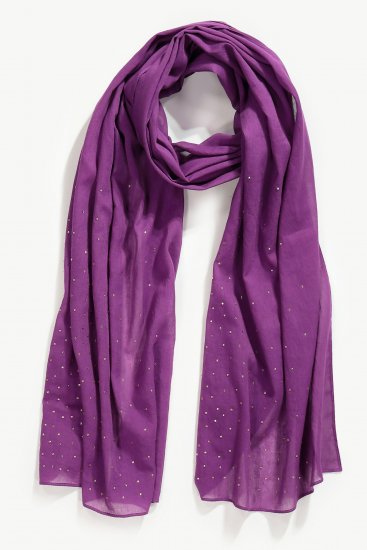 Ulla Popken Rhinestone Scarf Purple - Doplňky - 
