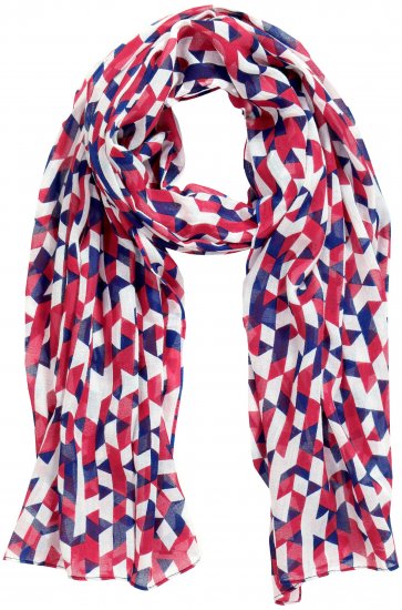 Ulla Popken Geometric Print Scarf Dark Red - Doplňky - 
