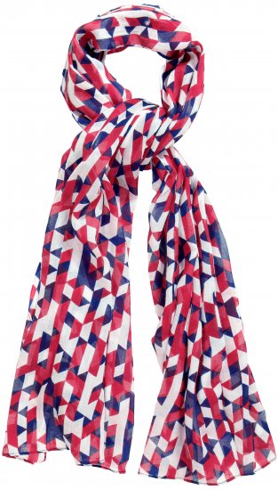 Ulla Popken Geometric Print Scarf Dark Red - Doplňky - 
