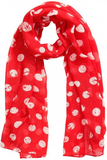 Ulla Popken Polka Dot Scarf Neon Red - Doplňky - 