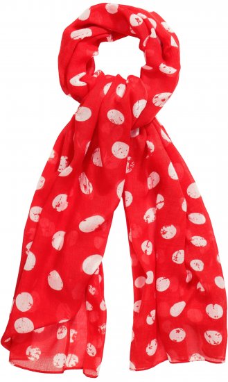 Ulla Popken Polka Dot Scarf Neon Red - Doplňky - 
